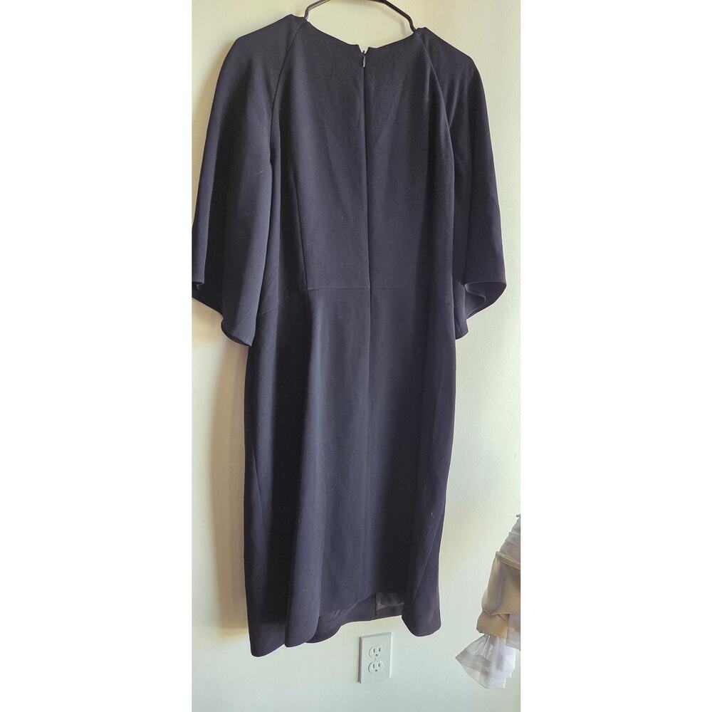 Tahari Plus Size Side-Tie Front -Belted Navy Blue Classy Sexy Dress 16W, - Picture 15 of 16